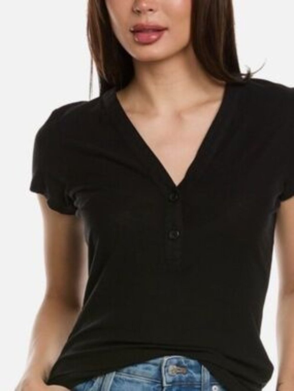 James Perse Henley Style Short Sleeve Top Size M (2)